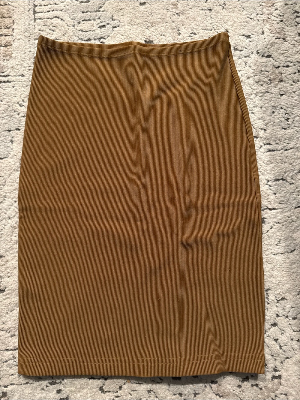 American Apparel Ribbed Pencil Skirt - Camel Brown